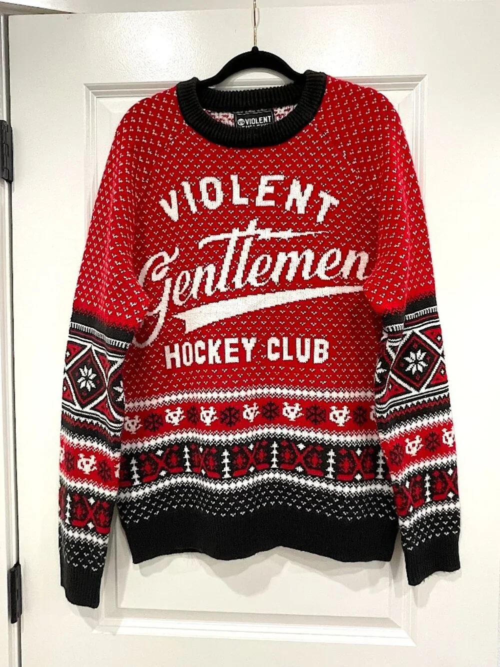 Violent Gentlemen Hockey Club Sweater XL Streetwear Ugly Christmas Knit